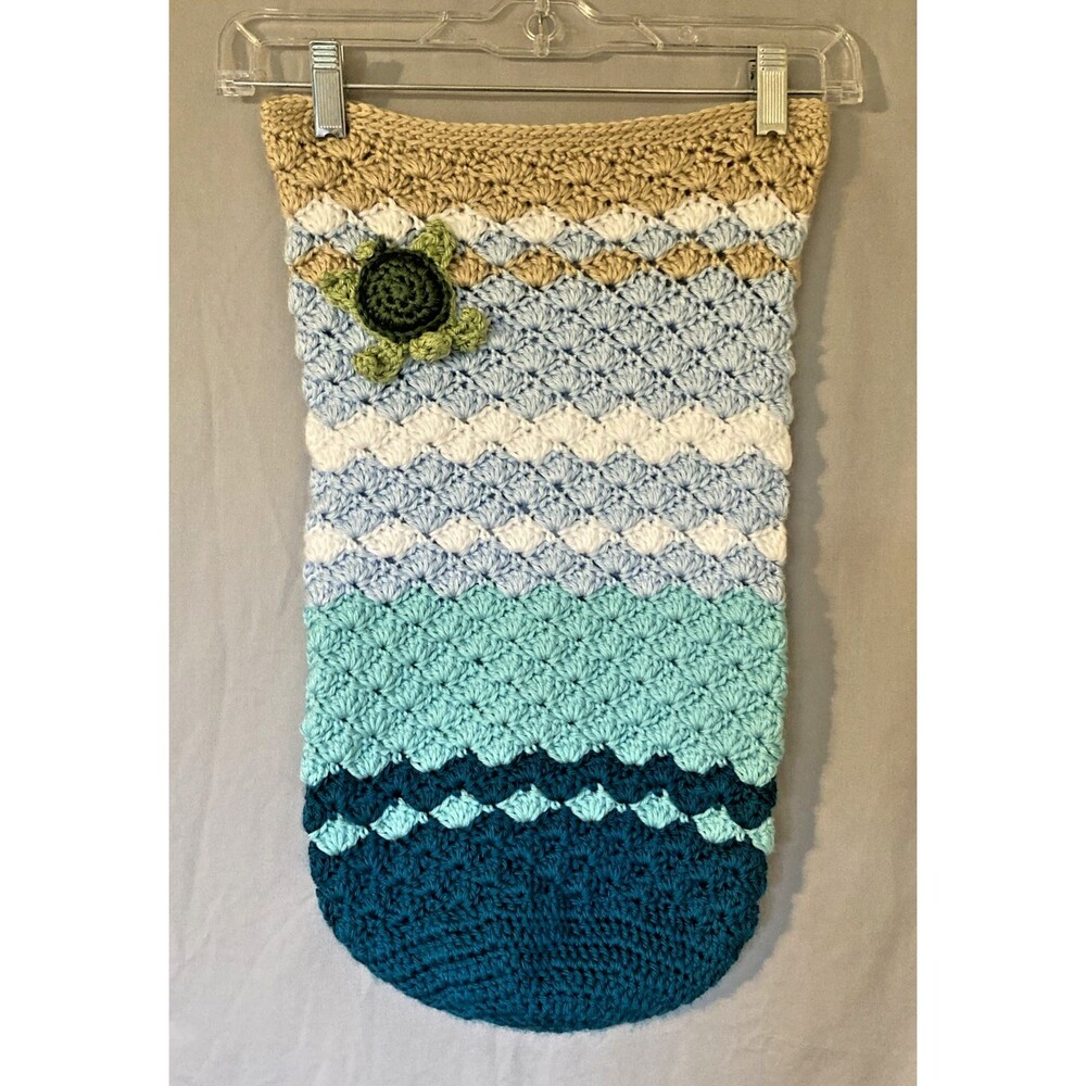 Handmade Crocheted‎ Newborn Sleeping Bag Beach Turtle Theme Nursing Bag Cocoon